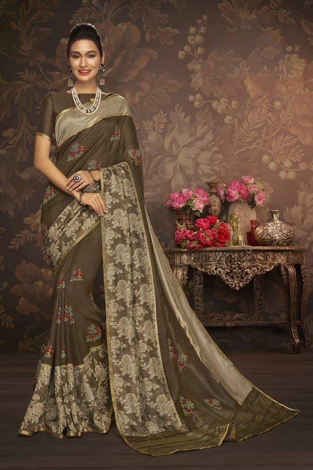 Laxmipati Dusty Colour Cotton Silk Saree