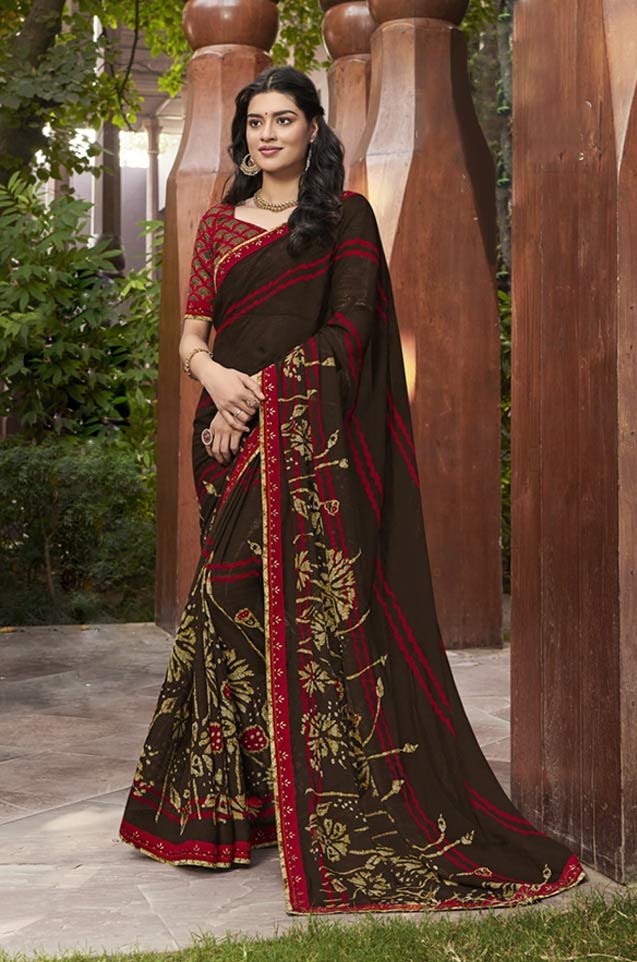 Laxmipati Mehendi Chiffon Saree