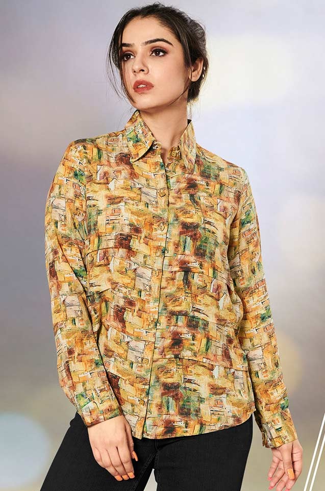 Laxmipati Kanebo Fabric Multicolor Women Shirt