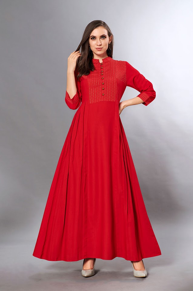 Laxmipati Cotton Base Red Gown