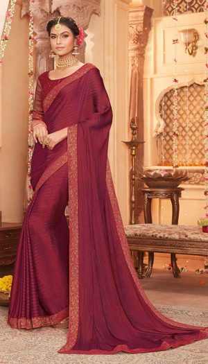 vipul casual & evening wear maroon colour saree