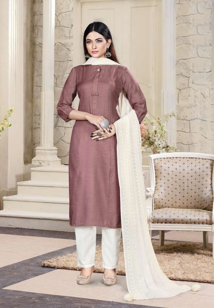 Readymade Pant Style suit Tusser silk fabrics with fency patola print dupatta