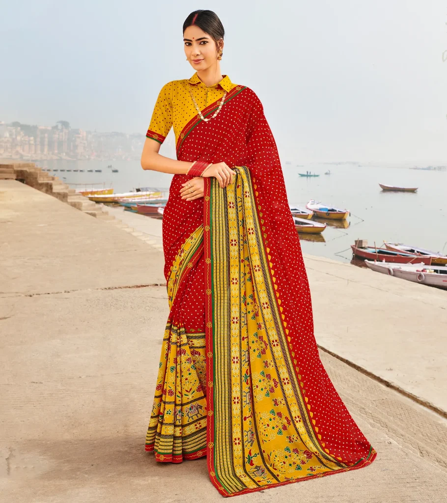 Laxmipati Chiffon Multicolor Saree