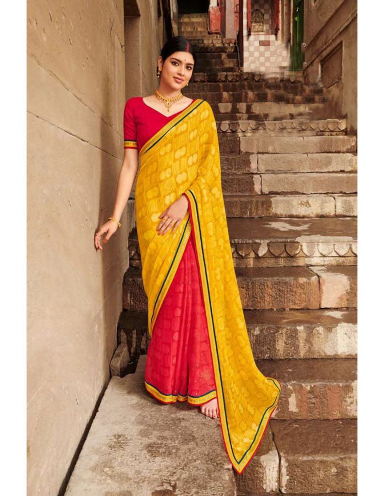 Laxmipati Chiffon Multicolor Saree