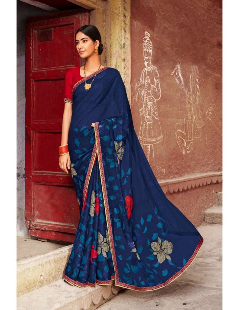 Laxmipati Chiffon Multicolor Saree