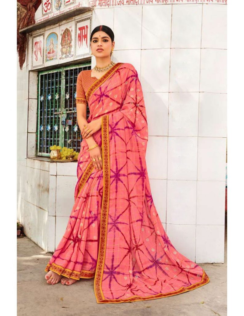 Laxmipati Chiffon Multicolor Saree