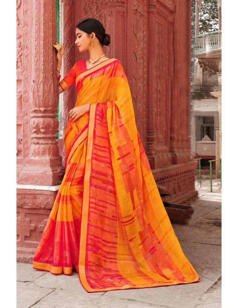 Laxmipati Chiffon Multicolor Saree