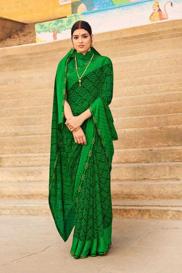 Laxmipati Sarika 7603 Green Brasso Saree – Sanskar Sarees