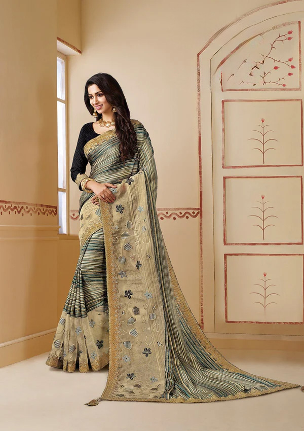 Laxmipati Patrani 6126 Multicolor Organza Silk Saree