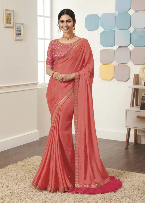 Laxmipati Ruhi 6047 Peach Soft Silk Saree