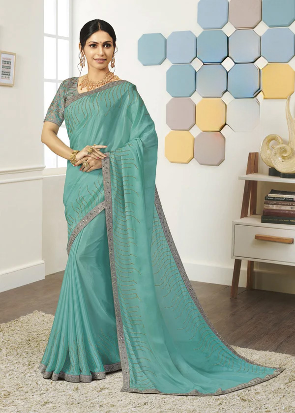 Laxmipati Ruhi 6053 Blue Silk Saree